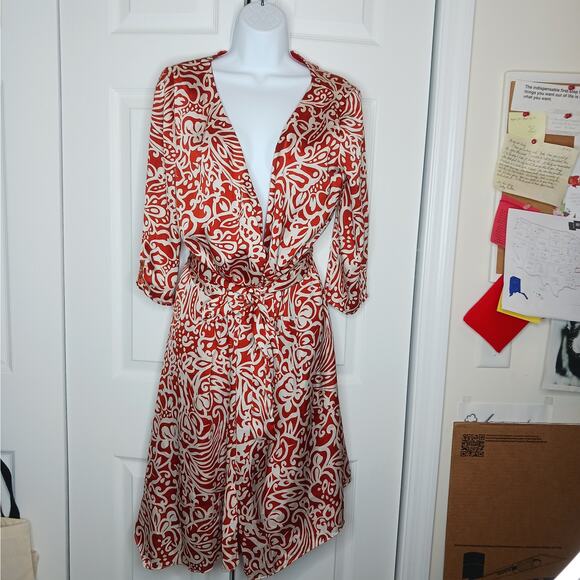 Antonio Melani Geometric Print Wrap Dress Size 8 - Picture 4 of 10